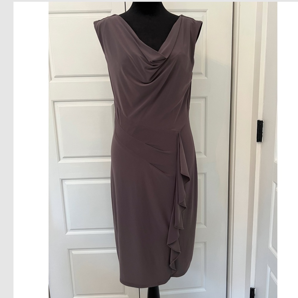 Evan Picone Smokey Draped Midi Dress